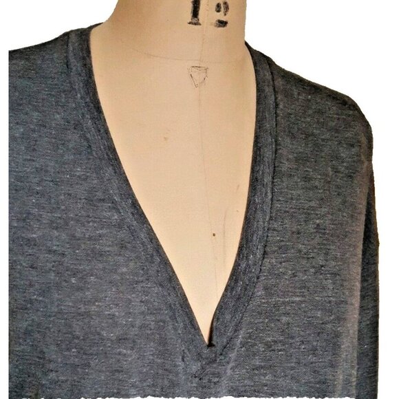 Aritzia Wlfred Free oversized V neck pullover tunic blouse sweater top gray S - Picture 7 of 10